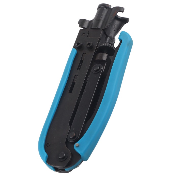 Клещи за компресия Enforose с регулируема дръжка, преносими, за RG59, RG6, RG11, 75-5, 75-7