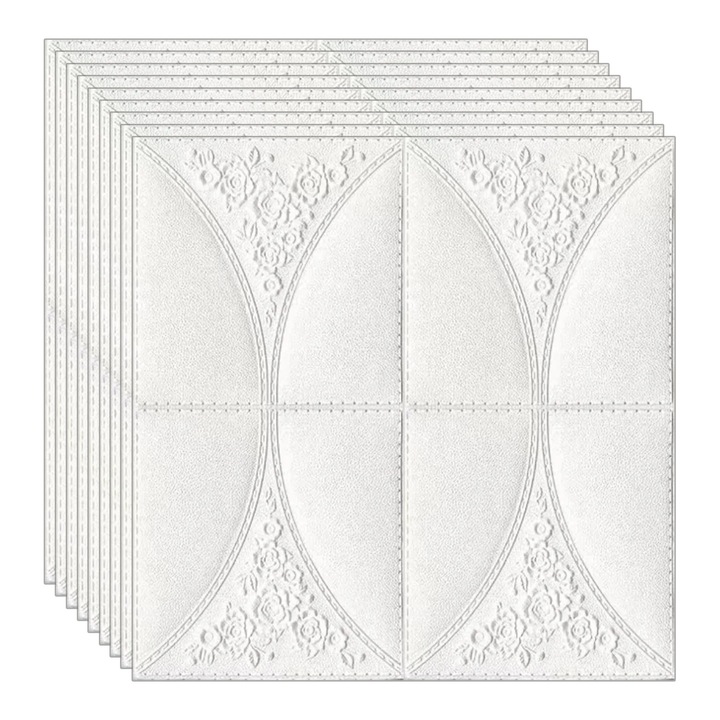 Комплект от 10 x 3D тапети NEXTLY, Самозалепващи, Флорални, За стена или таван, Водоустойчиви, Регулируеми, Силно залепващи, Лесни за монтаж, Покривна площ 4.9 кв.м., 70x70 см, Код 83