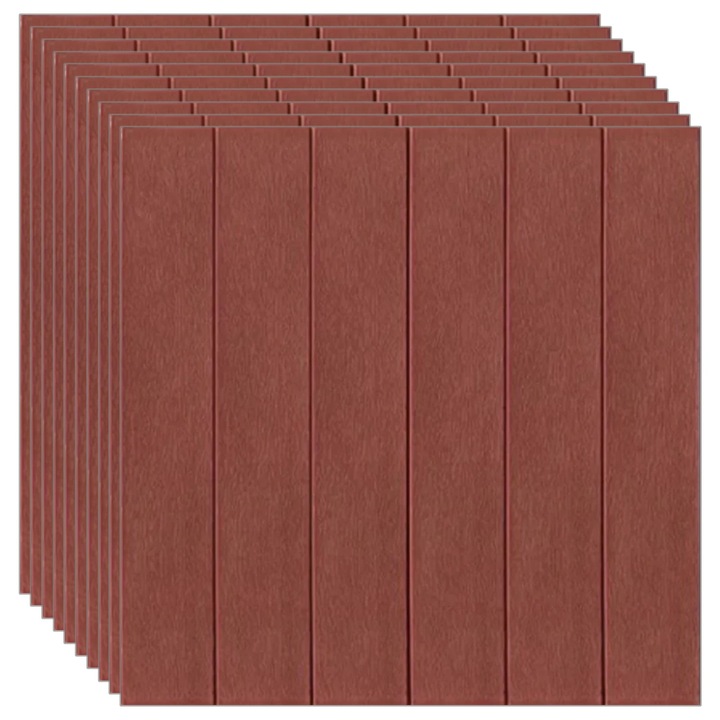 Комплект от 10 самозалепващи се тапети 3D NEXTLY, дизайн дърво/паркет, за стена или таван, водоустойчиви, регулируеми, силно залепващи, лесни за монтаж, покривна площ 4,9 кв.м, 70x70 см, код 84