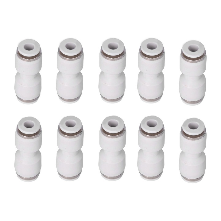 Conector pneumatic, Enforose, 10 buc, plastic PBT, cupru nichelat, flexibil