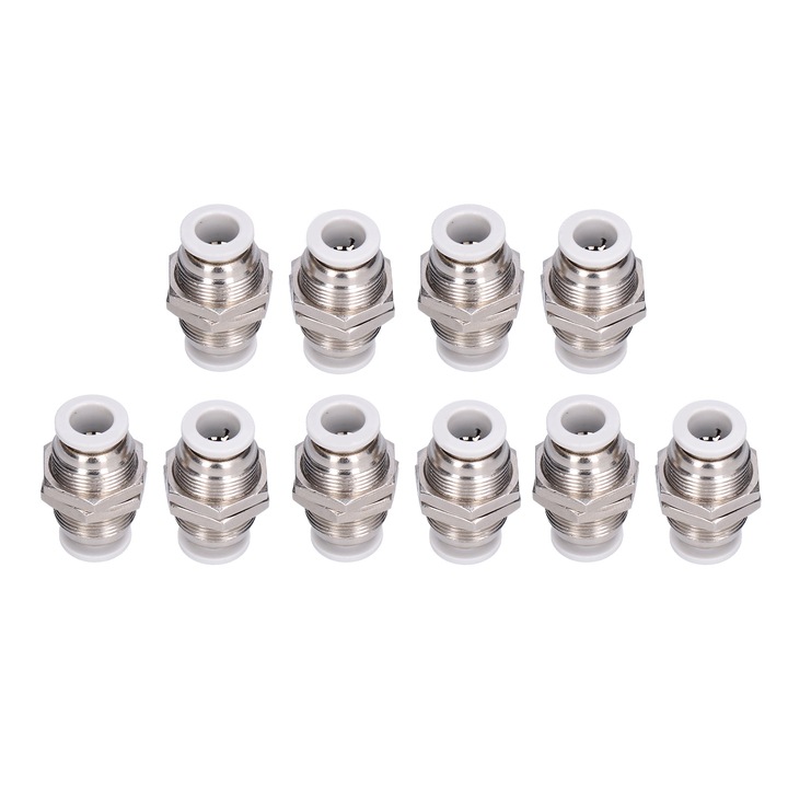 Conector rapid pneumatic din otel inoxidabil, Enforose, rezistent la temperaturi, 10x conectori