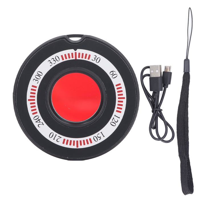 Детектор за скрити устройства Enforose, T5, звукова и светлинна аларма, компактен, 24 часа непрекъсната работа