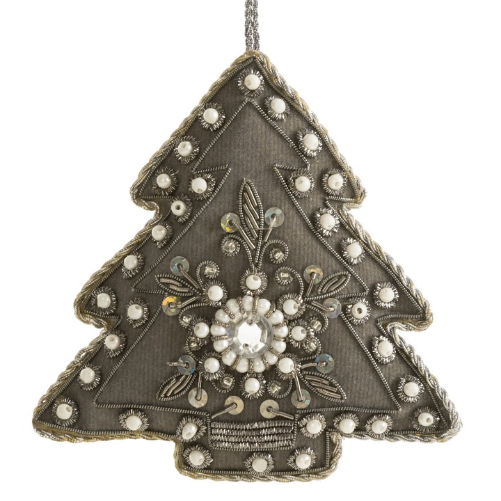 Decoratiune de Craciun CHOIN decorat cu margele si snur decorativ 9x1.5x9 cm OZD/19 Eurofirany