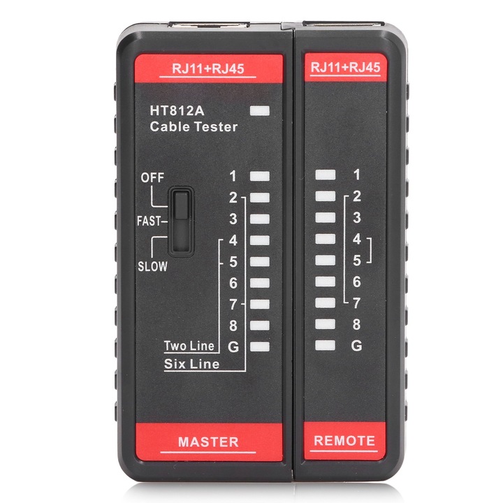 Tester cablu de retea, Enforose, HT812A, RJ11 RJ45, design compact