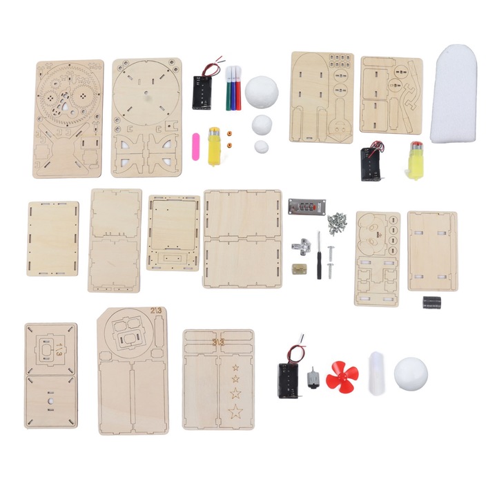 3D fa puzzle készlet, 5 darabos, Jormftte, interaktív tevékenység, biztonságos gyerekeknek, festékmentes