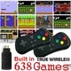 Конзола с 620 игри, безжична, HDMI, с 2 лоста и стик, преносима и компактна, размери на конзолата 9, 3 x 3 x 1 cm, работи на батерии, черна