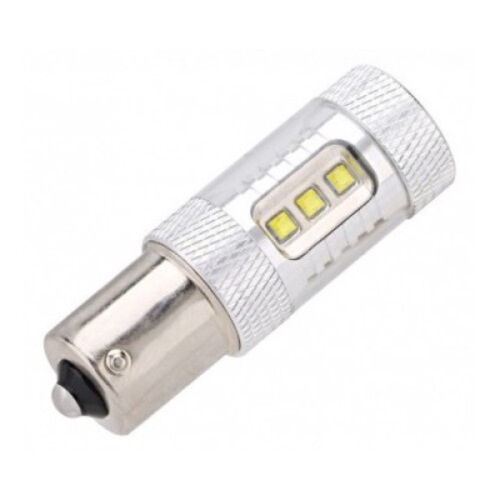 Piros autó led izzó 80W BA15S / P21W, 12V-24V Canbus led CREE Red