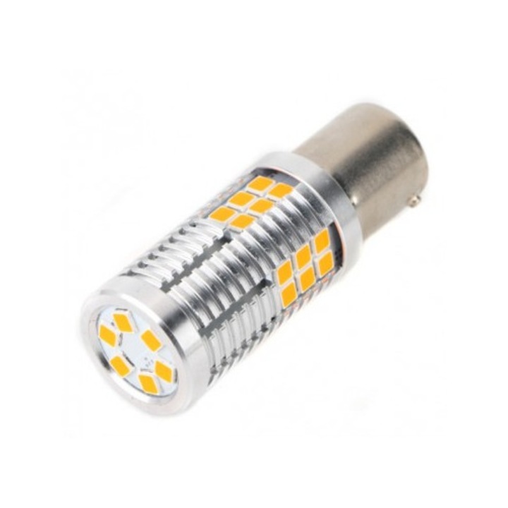 Led Auto Portocaliu BAU15S 12-24V, 30 SMD 3030 Epistar Semnalizare FARA EROARE Portocaliu