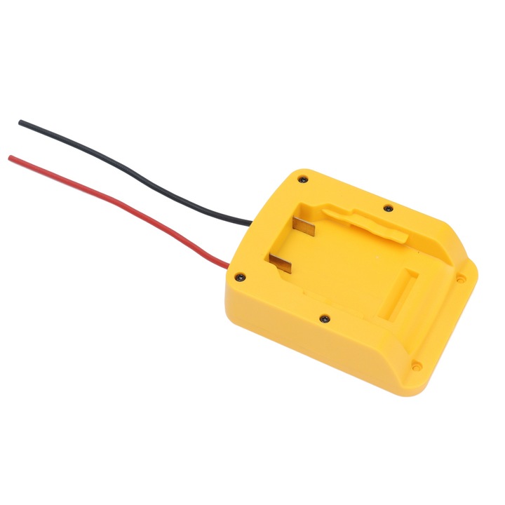 Lítium akkumulátor adapter, ABS / acél, 14,4 V / 18 V / 20 V, 12 AWG, sárga
