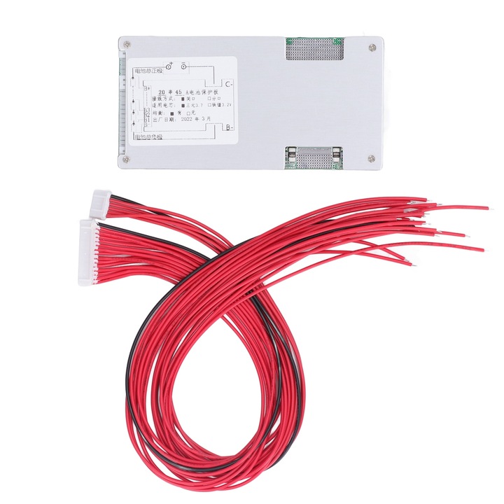 Placa de protectie pentru baterie litiu 20S, Enforose, 45A, 72V, cu 2 cabluri