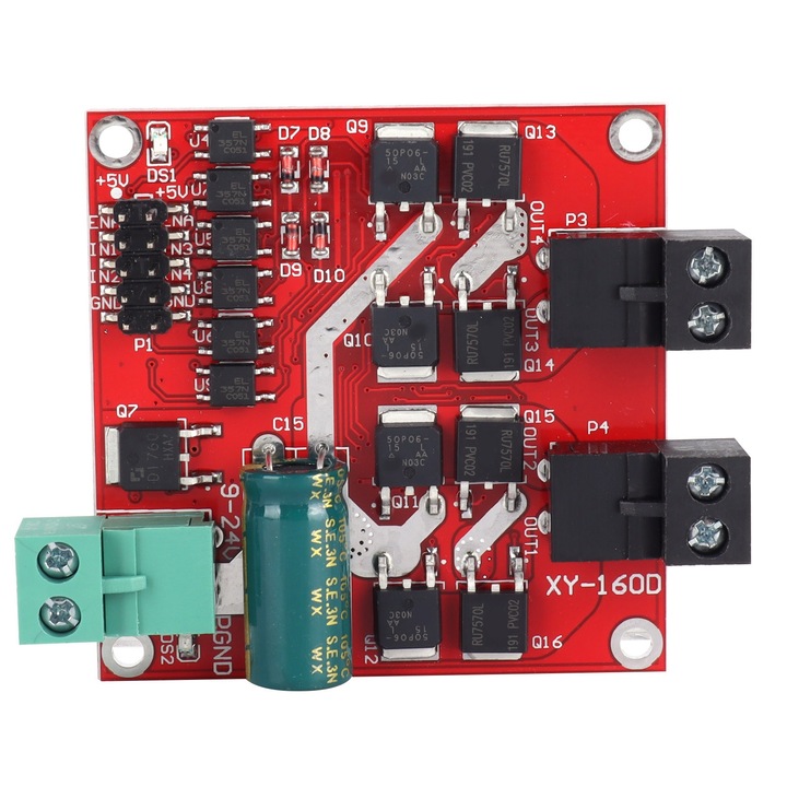Modul driver motor DC Enforose 6,5V-27V 7A 160W, control dual H Bridge, dimensiuni mici