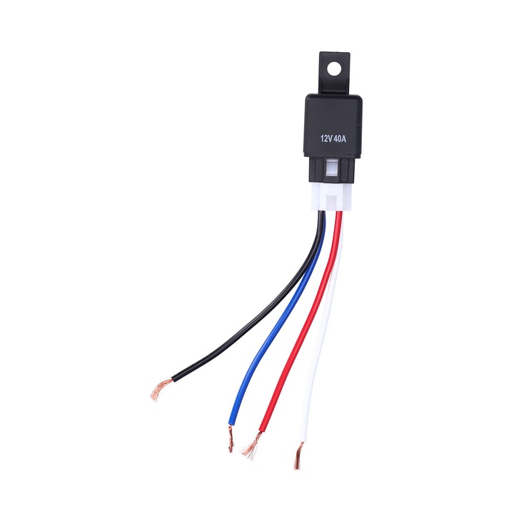 Releu waterproof 4 pini, Enforose, nylon, cupru tinat, 40A, DC 12V
