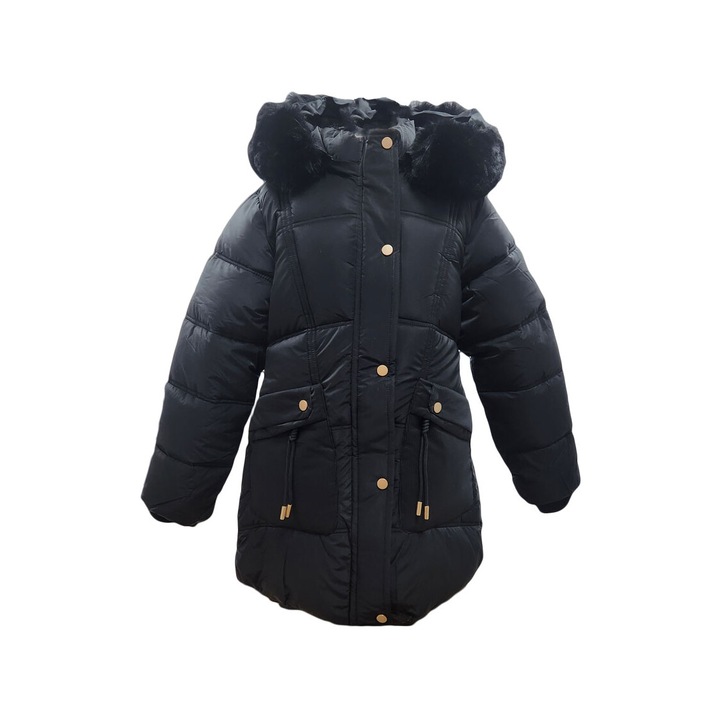 Geaca iarna fetite, GMA 5432, Negru