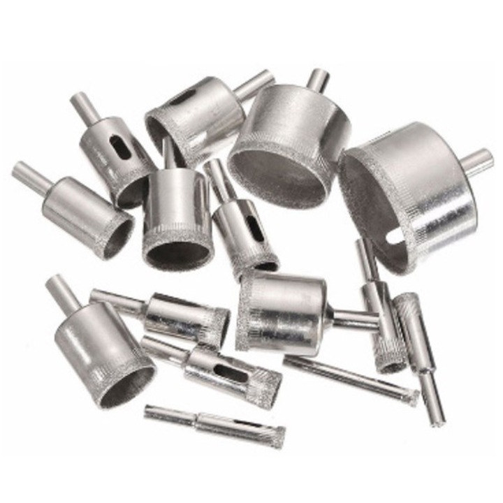 Set 15 Piese Burghie Gaurit Marmura, Enforose, Otel Inoxidabil, Dimensiuni Variate