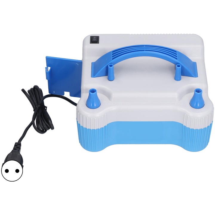 Помпа за балони, ергономична с двойни дюзи, противоплъзгаща, стабилна, издръжлива, безопасна, удобна, проста, надувачка за балони, EU щепсел (220-240V)