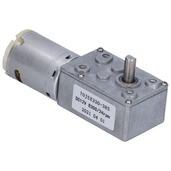 Motor cu angrenaj Enforose, DC12V, 24RPM, aluminiu si alama, pentru deschiderea usilor si feronerie mini troliu