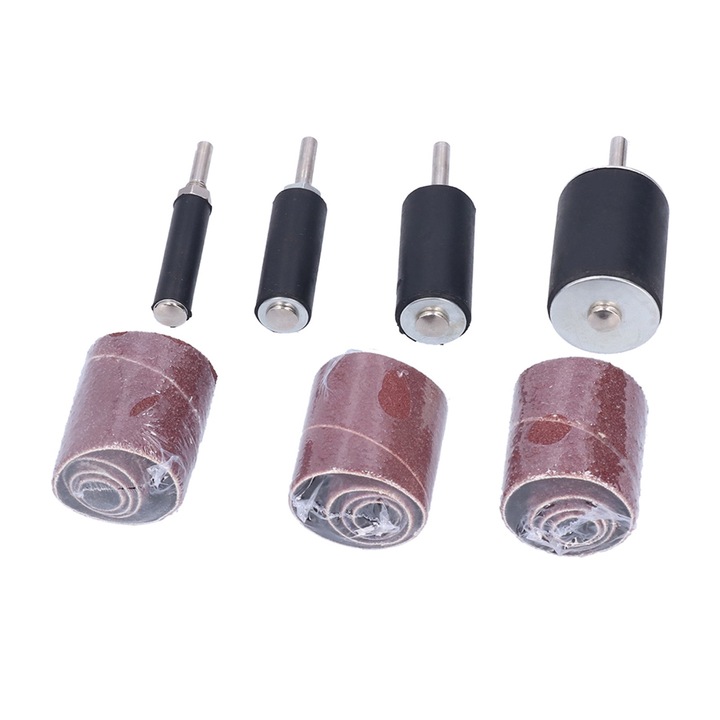 16 buc. Slefuitoare cu tambur 60 80 120 Granulatie Indepartare rugina Lustruire Slefuit Banda Set Mansoane