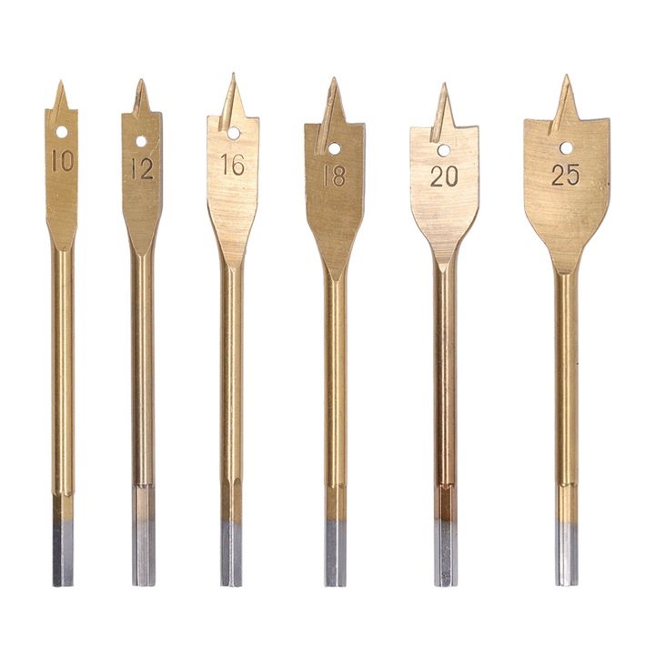 Set 6 burghie tip spada Enforose, otel carbon, 3 taisuri, pentru prelucrarea lemnului