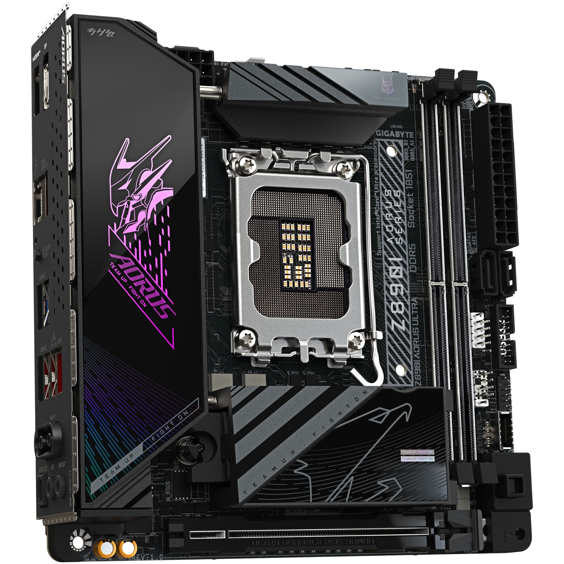 Placa de baza GIGABYTE Z890I AORUS ULTRA, LGA1851, DDR5, BT, Wi-Fi