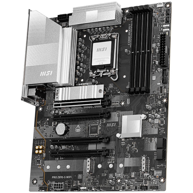 Placa de baza MSI PRO Z890-S WIFI, LGA1851, DDR5, ATX, Negru/Gri