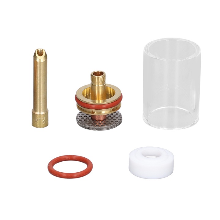 Accesorii aparat de sudura, Enforose, set pentru torta de sudura TIG, 2.4mm, sticla rezistenta la temperaturi ridicate, 5 piese