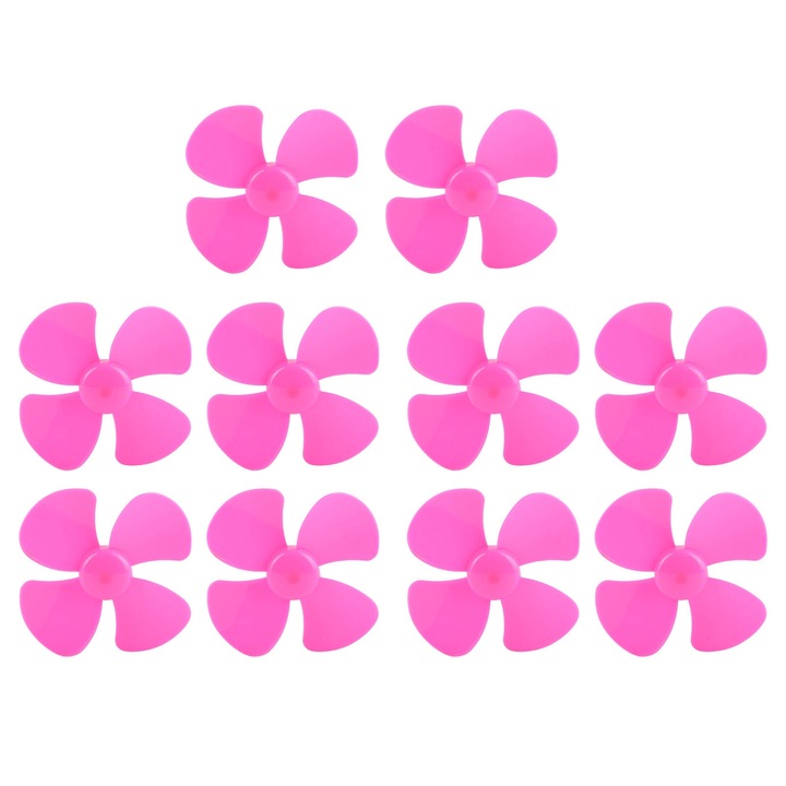 10 bucati elice cu 4 palete de 100 mm, accesorii rotative pentru modele de jucarie DIY, cu gaura de 2 mm XR-150, roz