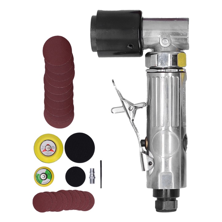 Masina de slefuit pneumatic cu unghi drept, Enforose, 27 buc, aluminiu, 90 grade