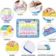 Covor magic pentru mazgalit, 100x80cm, jucarie educativa, set cu 4 pixuri si 4 stampile, albastra, pentru copii 2-6 ani