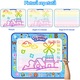 Covor magic pentru mazgalit, 100x80cm, jucarie educativa, set cu 4 pixuri si 4 stampile, albastra, pentru copii 2-6 ani