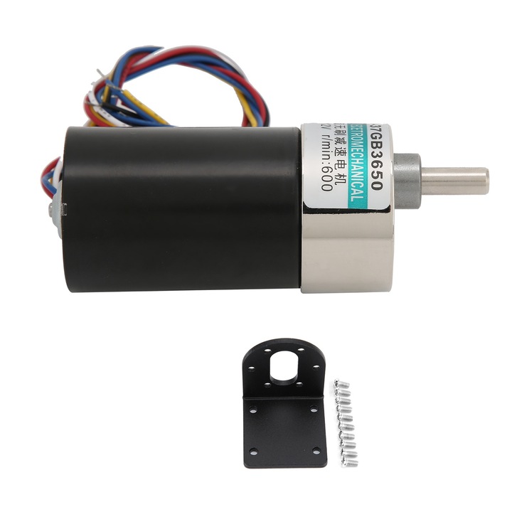 Mini reductor de viteza cu motor fara perii cu suport CW/CCW DC24V pentru micro utilaje XD-37GB3650 Enforose