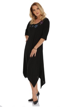 Rochie neagra jerse Liza Panait R1065E Rochie neagra jerse Liza Panait R1065E