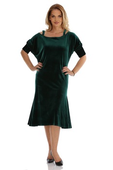 Rochie catifea Liza Panait R1074E verde Rochie catifea Liza Panait R1074E verde