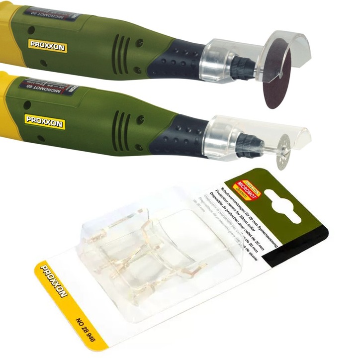 Set 2 capace de protectie unelte, PROXXON, 22 x 38 mm, transparent