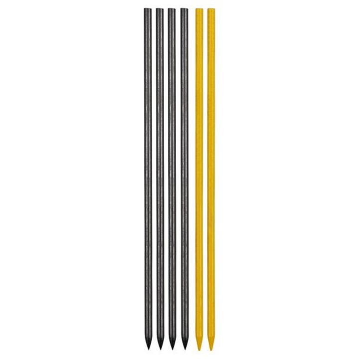 Set 6 rezerve pentru creion Wolfcraft, 2.8 x 120 mm, Gri grafit / Galben