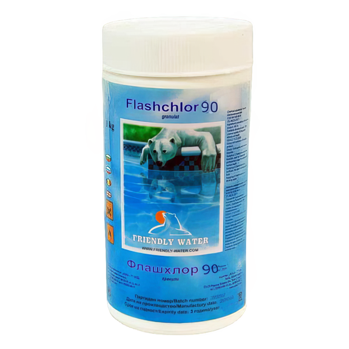 Флашхлор 90 Friendly Water, бавен хлор на гранули, 1 кг