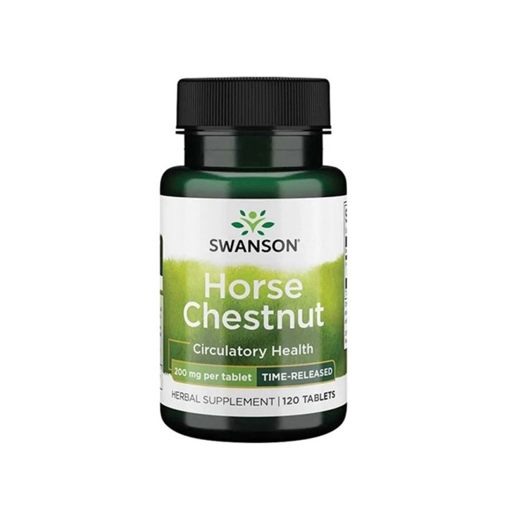 Supliment Alimentar, Swanson, Timed-Release Horse Chestnut, 200 mg, 120 comprimate