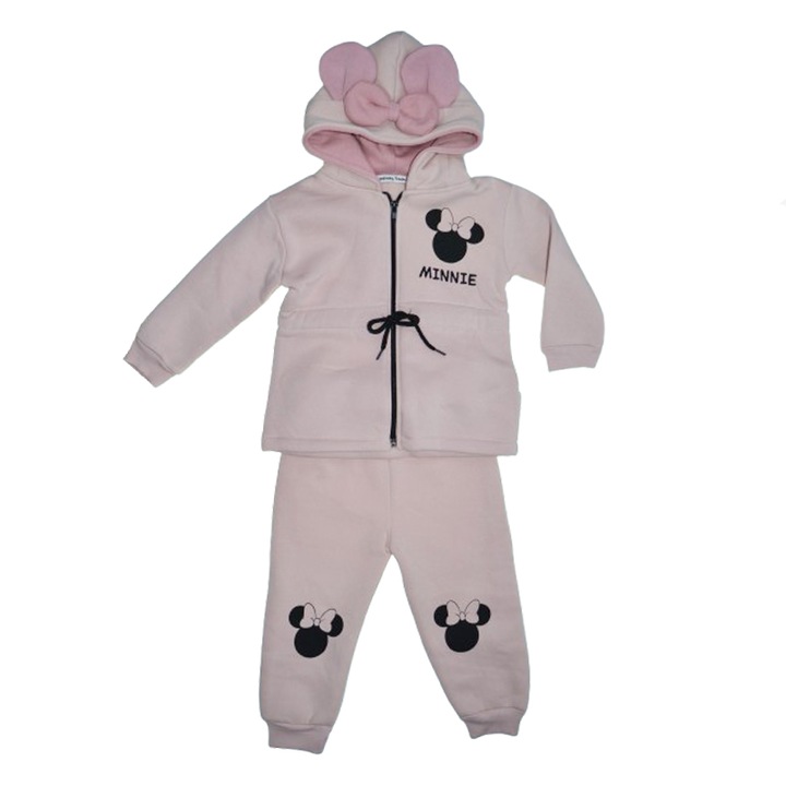 Compleu 2 piese pantaloni si jacheta cu imprimeu Minnie Mouse Mini Junior COMP-MM1, Roz 113473