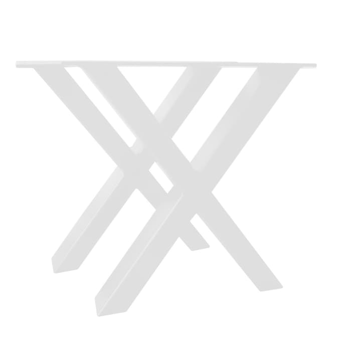 Комплект от 2 крака за маса в скандинавски стил, Х-образна форма, Широк профил, Електростатично боядисване, Бял метал H41X40x6X4 см