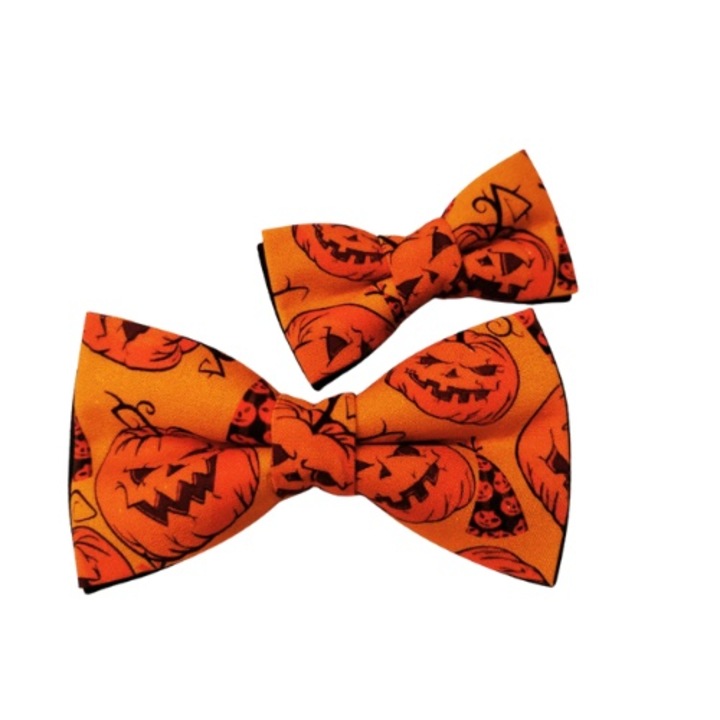 Set tata-fiu 2 papioane de Halloween „Halloween Pumpkin” (12x6 si