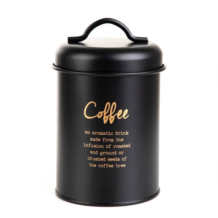 Recipient cafea ESCILLE metalic negru 14x10 cm HOMLA