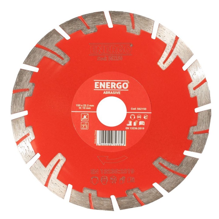 Disc diamantat taiere ABRASIVE 150x22.2mm M40 sector cu pastile standard BCA tencuiala sapa calcar caramida Energo