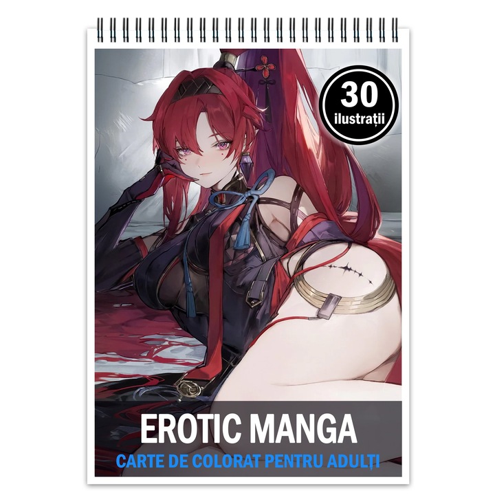 Carte de colorat pentru relaxare si antistres, 30 de ilustratii, Erotic Manga, 66 pagini