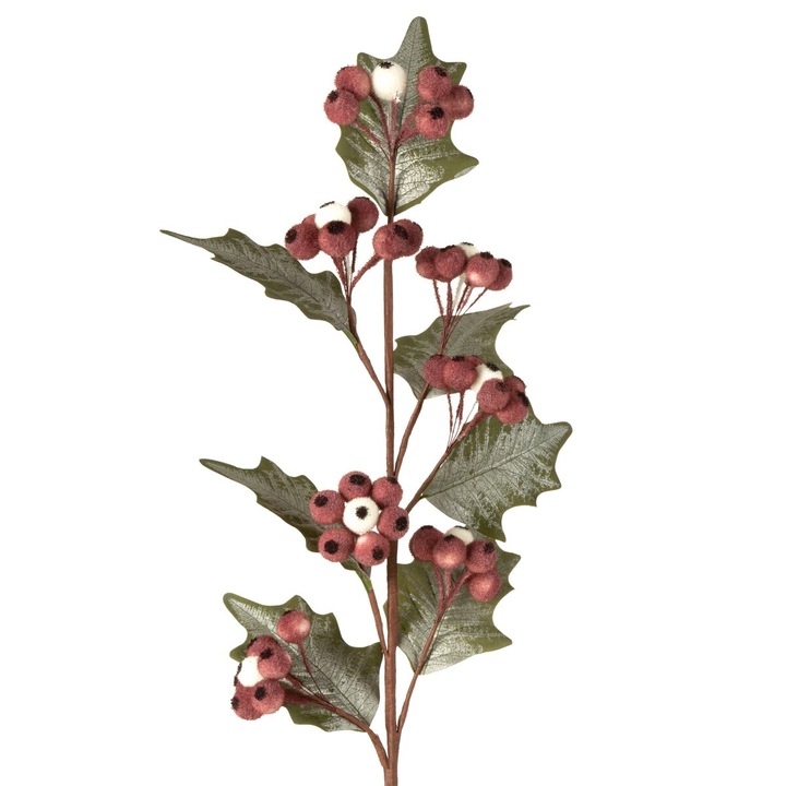 Craciun crenguta de iarna cu fructe si frunze glazurate 23x81 cm Eurofirany