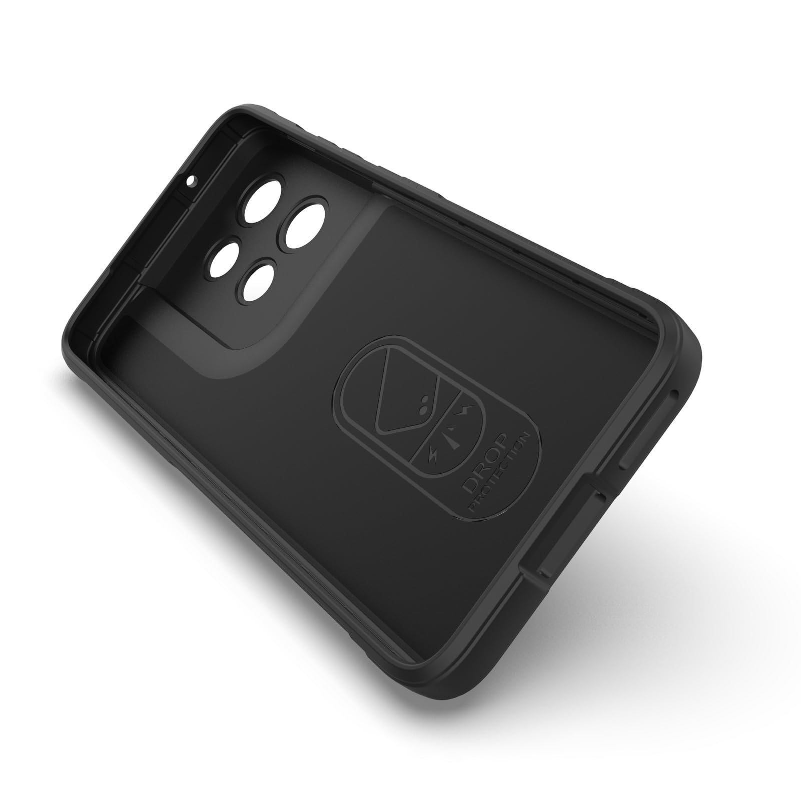 Husa telefon, pentru Motorola Edge 50 Neo 5G Heavy Duty 3D cu dungi senzoriale Soft Silicone Full Portection Rezistent la socuri, Negru intens