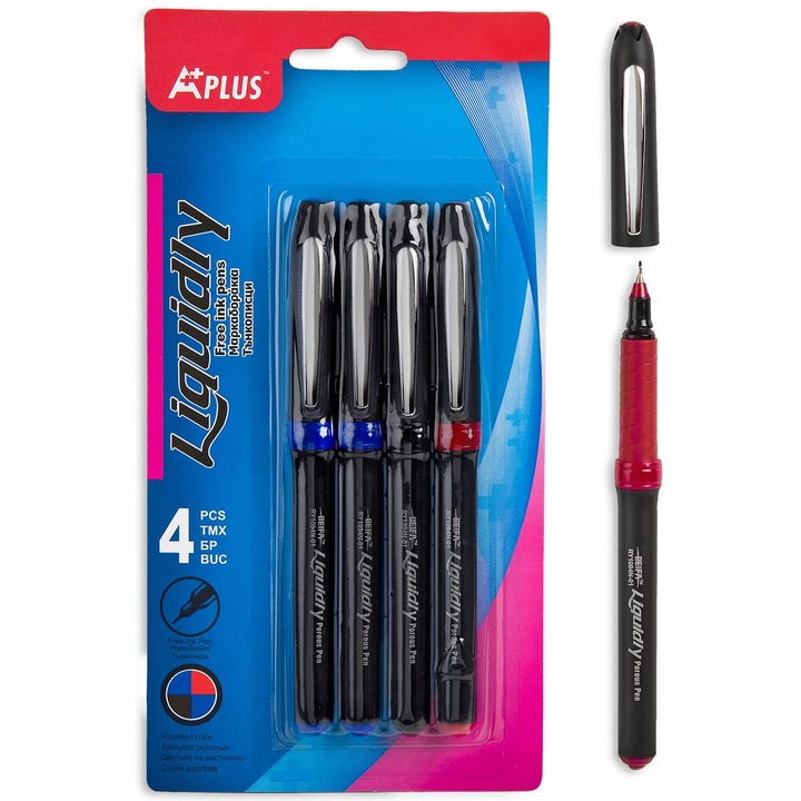 Set Carioci Liquidly, 4 Buc, Multicolor, Cerneala Lichida