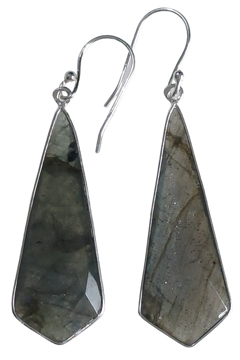 Cercei din argint 925 TSR, cu pietre naturale labradorit model 3PJS10