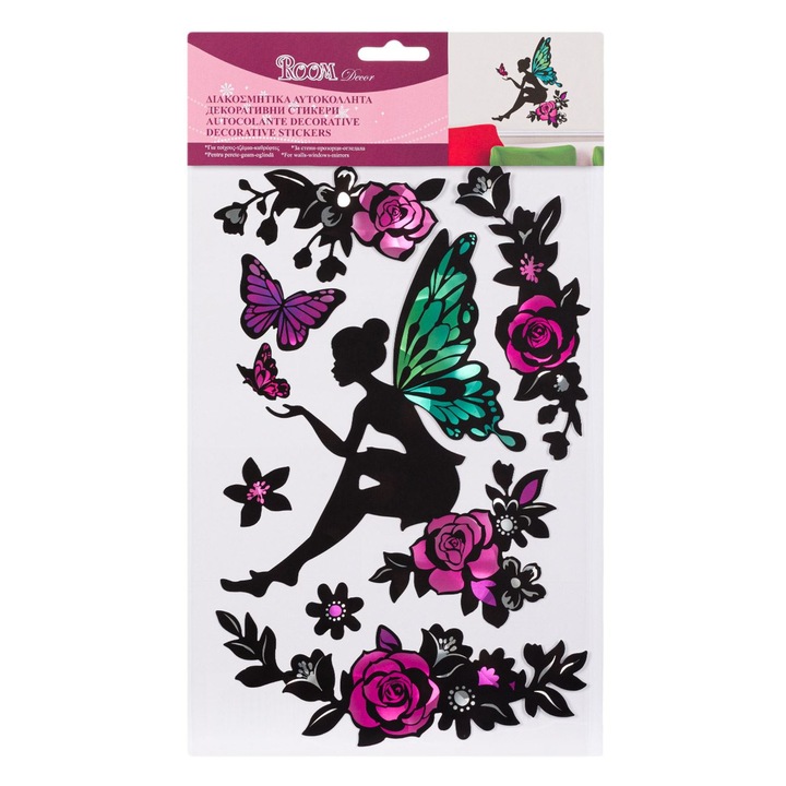 Fali matrica Rózsa Tündér Pillangók Irizáló Szín 20x30cm