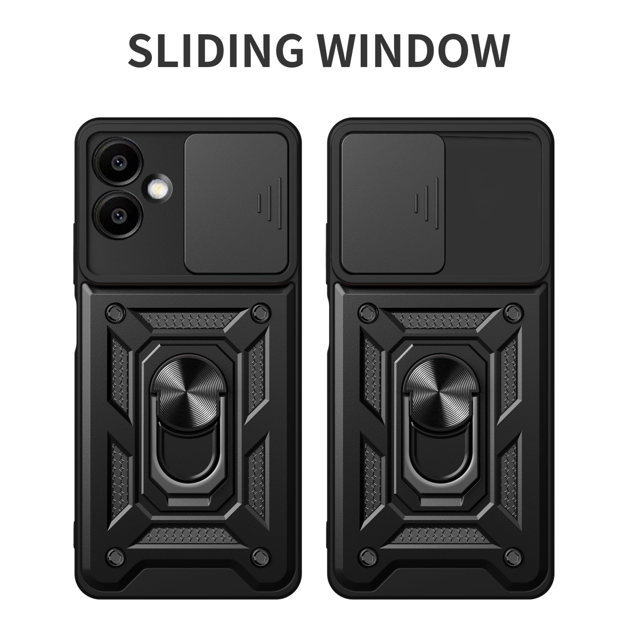 Husa telefon pentru Motorola Edge 50 Neo 5G, protectie camera, suport rotativ 360, negru