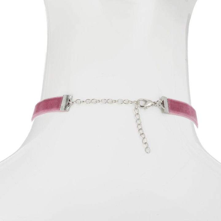 Colier Choker, Model Inima, Catifea, Roz - eMAG.ro