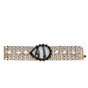 Brataradin cristale Swarovski®pictate manual si lant placat cu aur de 24K, Joomay, Gemma WB Brataradin cristale Swarovski®pictate manual si lant placat cu aur de 24K, Joomay, Gemma WB